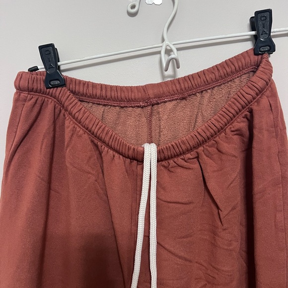 Aerie Rust Cozy Wide Leg Lounge Pants, Size M Short - Picture 2 of 4